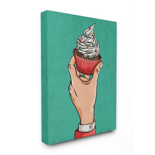 Stupell Industries Vintage Cupcake Canvas Wall Art
